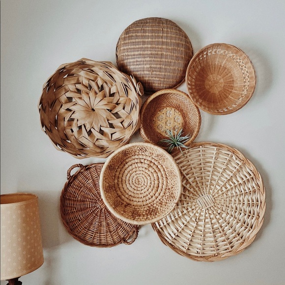 Boho style wicker baskets - Picture 1 of 2